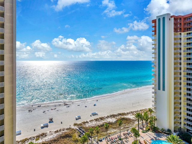 water view featuring a beach view