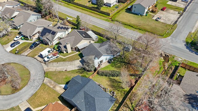 aerial view with a residential view