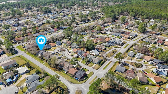 drone / aerial view with a residential view