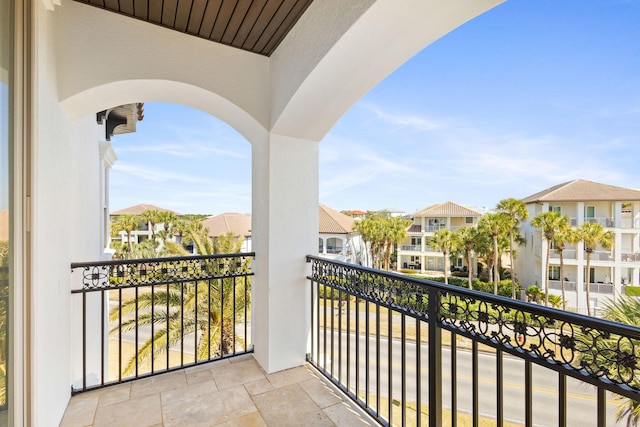 balcony featuring a residential view