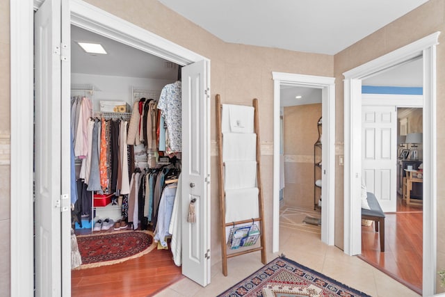 interior space featuring tile patterned flooring