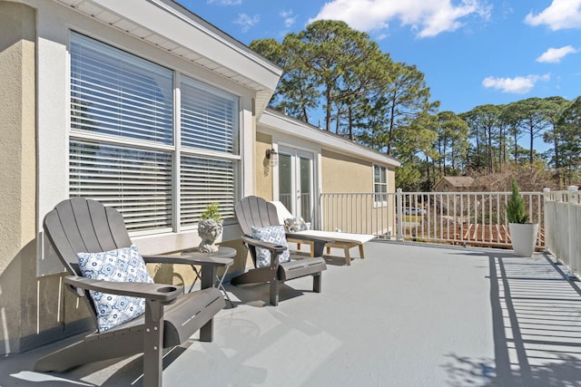 view of patio / terrace featuring french doors