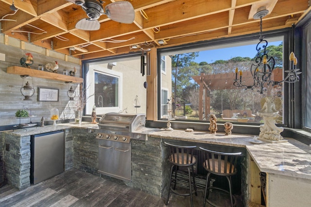 view of patio featuring grilling area