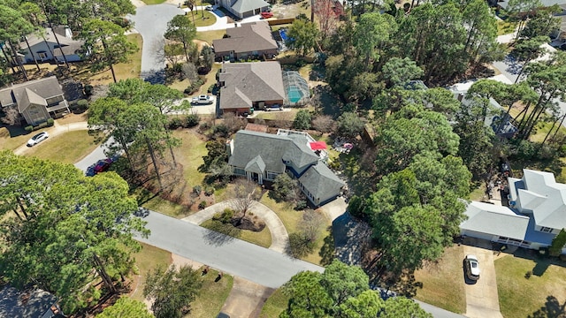 aerial view with a residential view