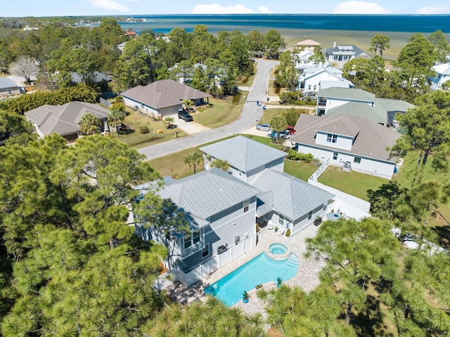 aerial view with a residential view