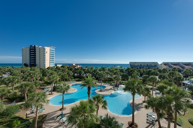 pool with a water view