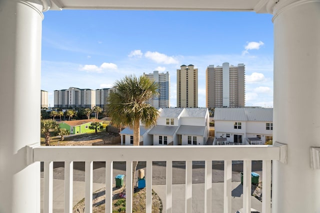 balcony featuring a view of city