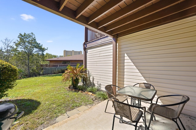 view of patio with fence