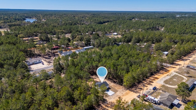 bird's eye view with a view of trees