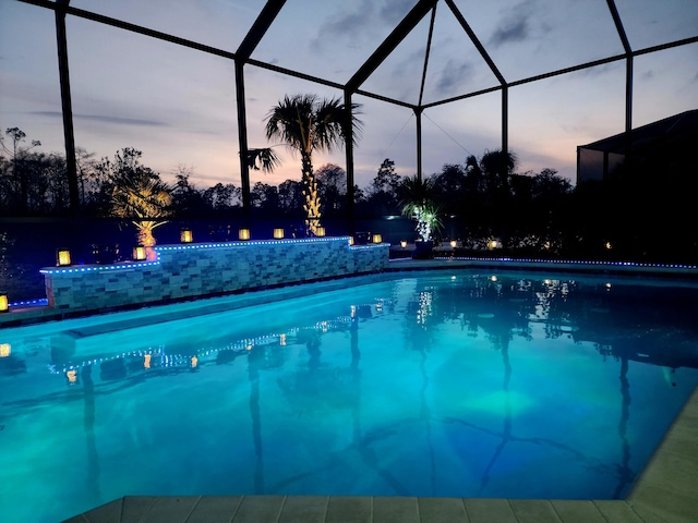 pool with a lanai