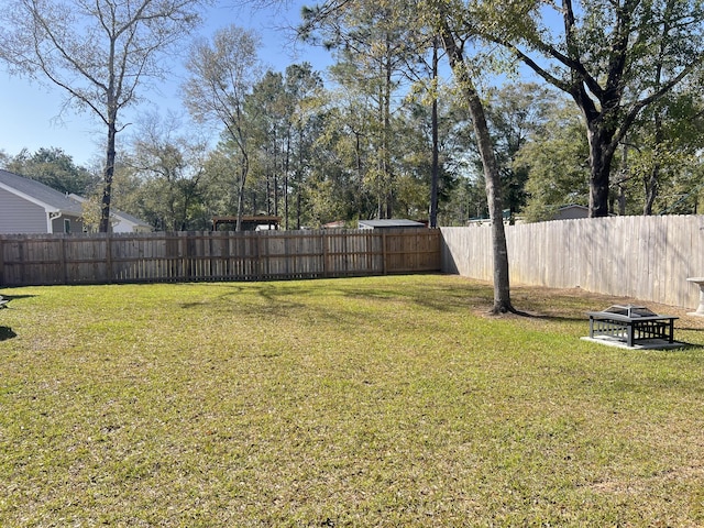 view of yard with fence