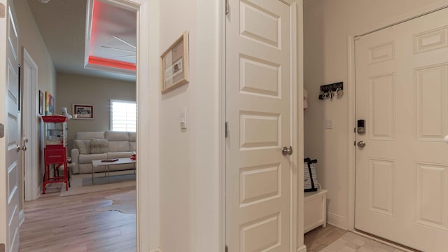 interior space featuring light wood finished floors