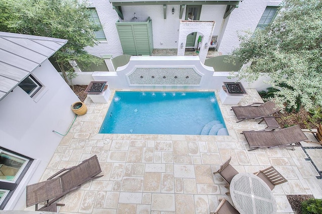 95 Rosemary Ave, Rosemary Beach, FL 32461 - view of swimming pool with a patio area, a fenced backyard, and a hot tub