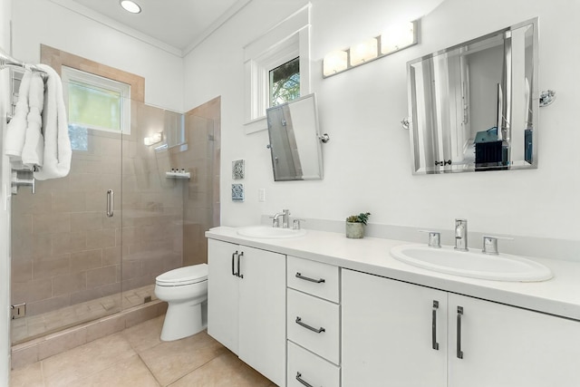 95 Rosemary Ave, Rosemary Beach, FL 32461 - full bath featuring a sink, toilet, double vanity, and a shower stall