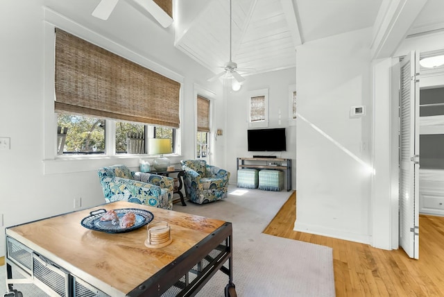 95 Rosemary Ave, Rosemary Beach, FL 32461 - living area featuring a ceiling fan and wood finished floors
