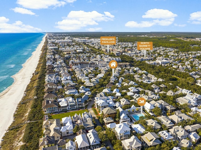 95 Rosemary Ave, Rosemary Beach, FL 32461 - drone / aerial view with a view of the beach and a water view