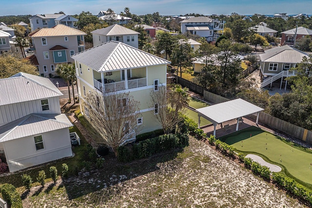 aerial view featuring a residential view