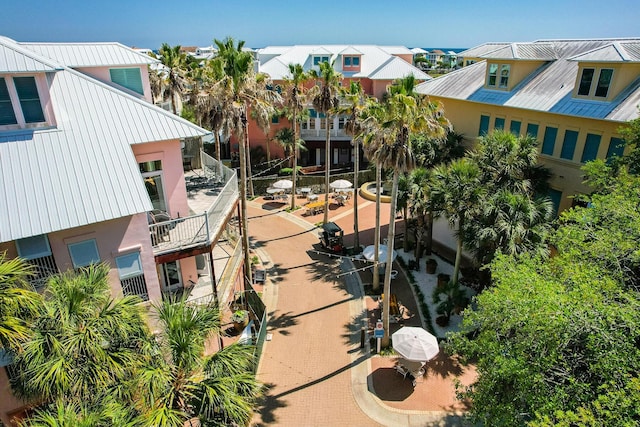 aerial view with a residential view