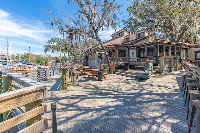 dock area featuring a wooden deck