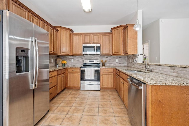 132 Lonnie Jack Dr, Crestview, FL 32536 - kitchen with light tile patterned flooring, tasteful backsplash, appliances with stainless steel finishes, and a sink