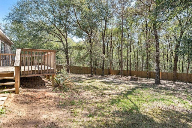 132 Lonnie Jack Dr, Crestview, FL 32536 - view of yard with a deck, a fenced backyard, and stairs