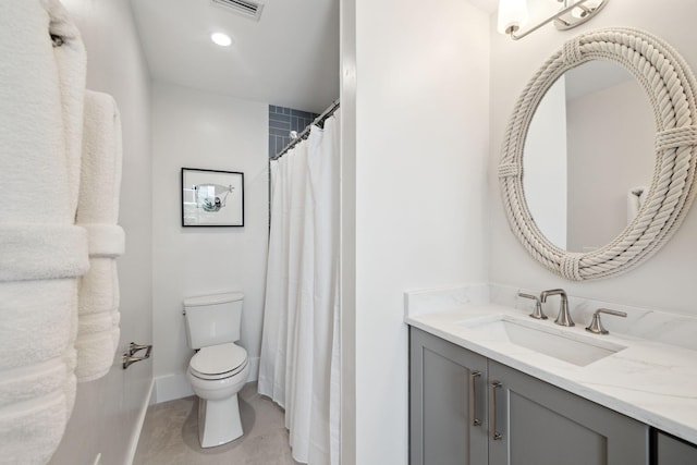 254 E Yacht Pond Ln, Watersound, FL 32461 - bathroom with vanity, toilet, baseboards, tile patterned floors, and visible vents