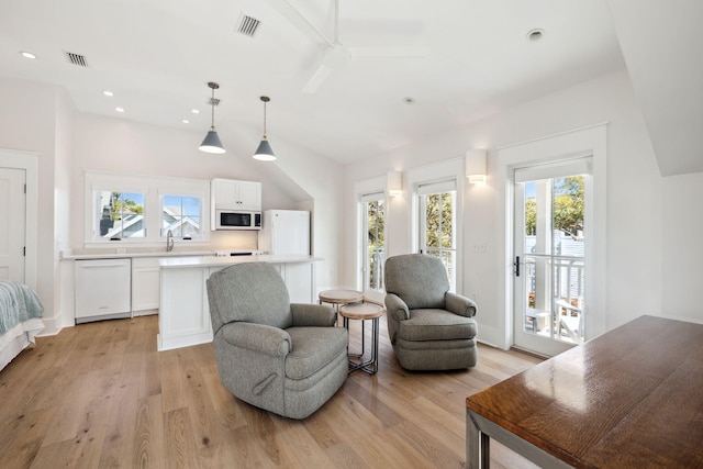 254 E Yacht Pond Ln, Watersound, FL 32461 - living area featuring light wood finished floors, visible vents, and recessed lighting