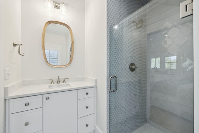 254 E Yacht Pond Ln, Watersound, FL 32461 - full bathroom featuring a stall shower and vanity
