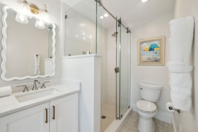 254 E Yacht Pond Ln, Watersound, FL 32461 - full bath with a stall shower, baseboards, toilet, and vanity