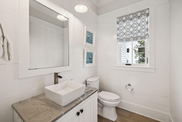 254 E Yacht Pond Ln, Watersound, FL 32461 - bathroom featuring toilet, vanity, and wood finished floors