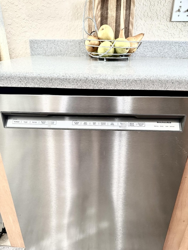 interior details with stainless steel dishwasher