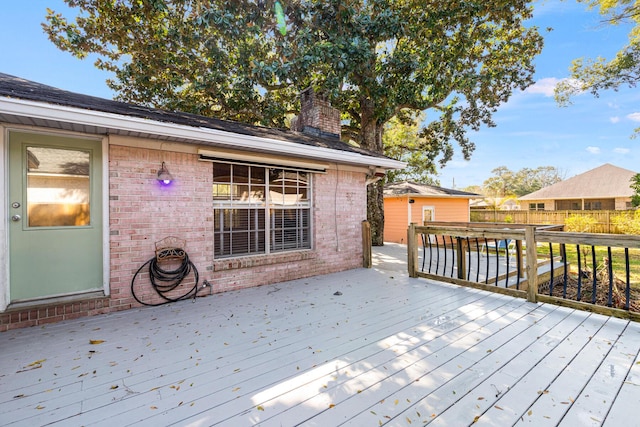 deck featuring fence