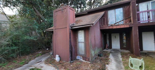 view of front of house with a chimney