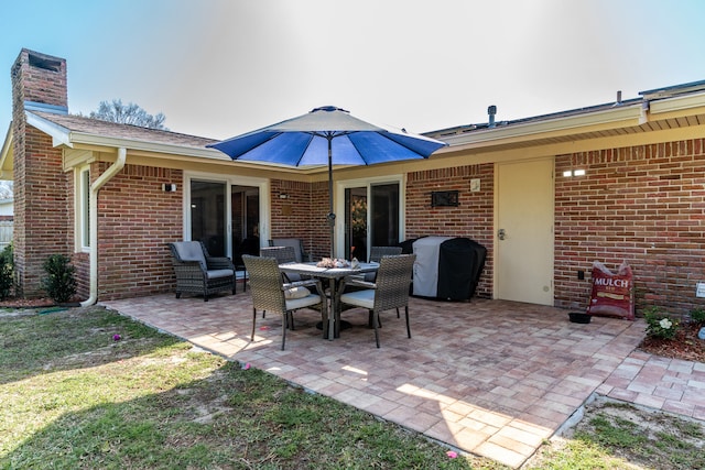 view of patio featuring grilling area