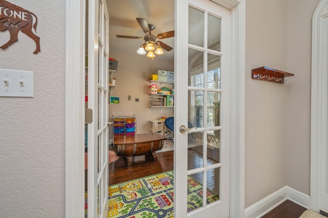 pantry with french doors