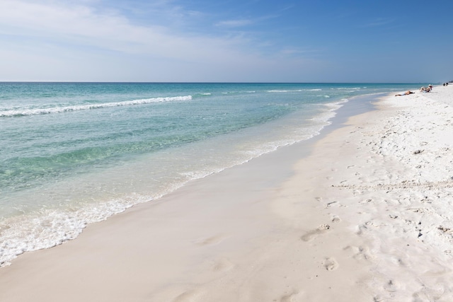 property view of water with a beach view