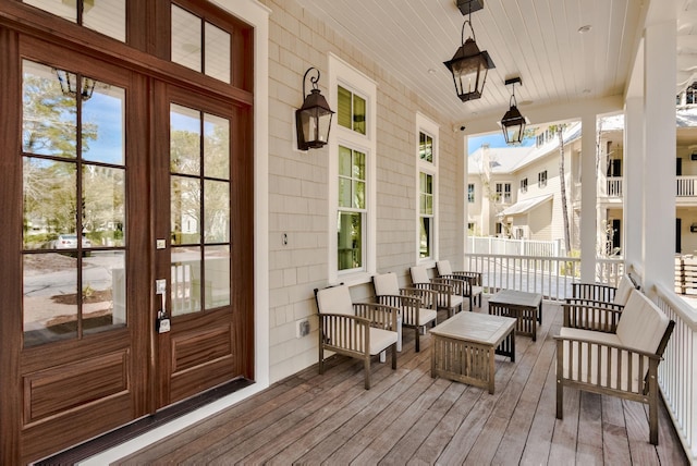 deck with french doors