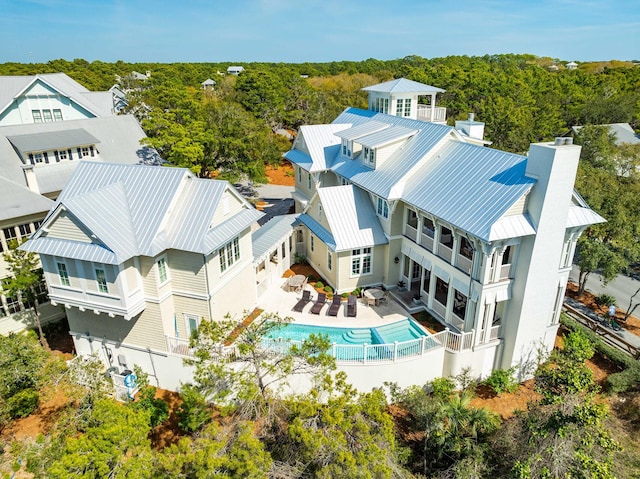 11 Dandelion Dr, Santa Rosa Beach, FL 32459 - aerial view of property and surrounding area with a pool and a heavily wooded area