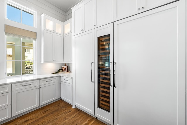 11 Dandelion Dr, Santa Rosa Beach, FL 32459 - indoor bar with beverage cooler, healthy amount of natural light, dark wood-type flooring, and decorative backsplash