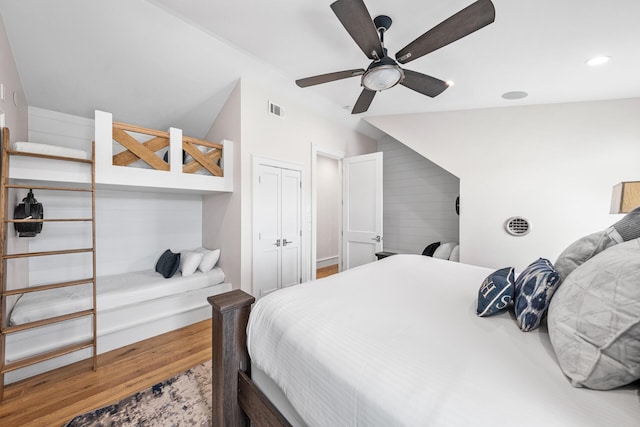 11 Dandelion Dr, Santa Rosa Beach, FL 32459 - bedroom with wood finished floors, recessed lighting, a closet, and ceiling fan