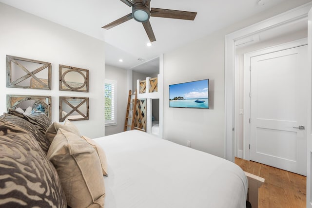 11 Dandelion Dr, Santa Rosa Beach, FL 32459 - bedroom with light wood-style flooring, recessed lighting, and ceiling fan