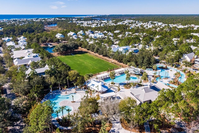 11 Dandelion Dr, Santa Rosa Beach, FL 32459 - bird's eye view of a pool and a nearby body of water