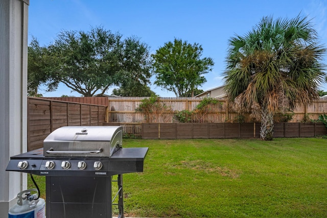 view of yard with fence