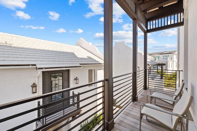 balcony featuring a residential view