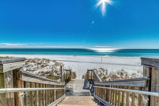 water view featuring a beach view