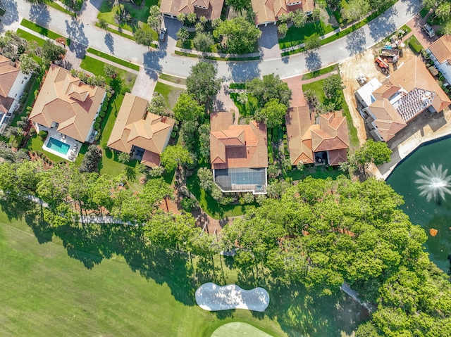 aerial view with a residential view