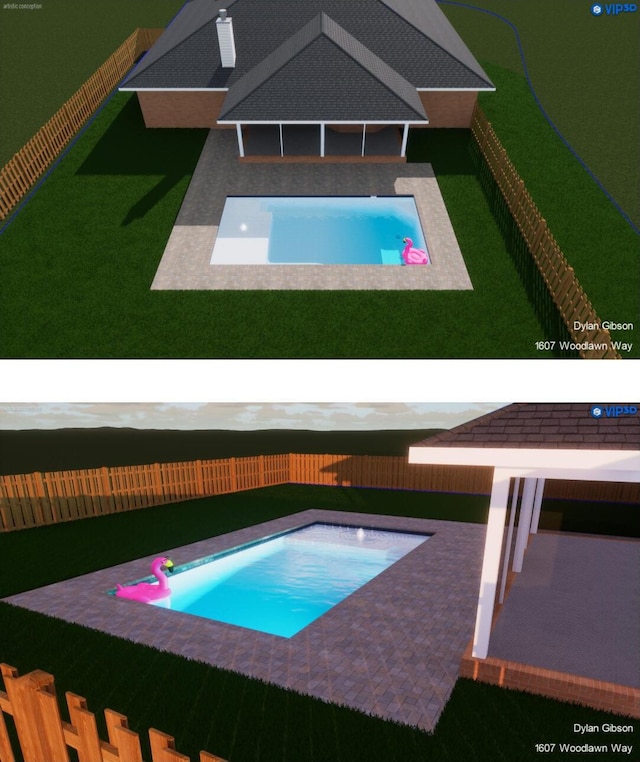 1607 Woodlawn Way, Gulf Breeze, FL 32563 - view of swimming pool featuring a fenced backyard and a patio area