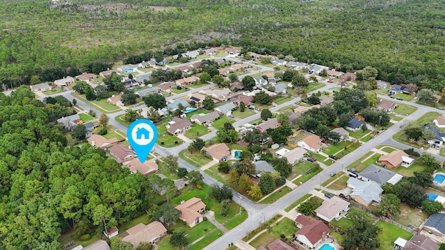 drone / aerial view with a residential view