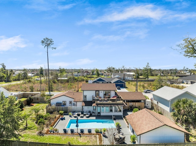 drone / aerial view featuring a residential view