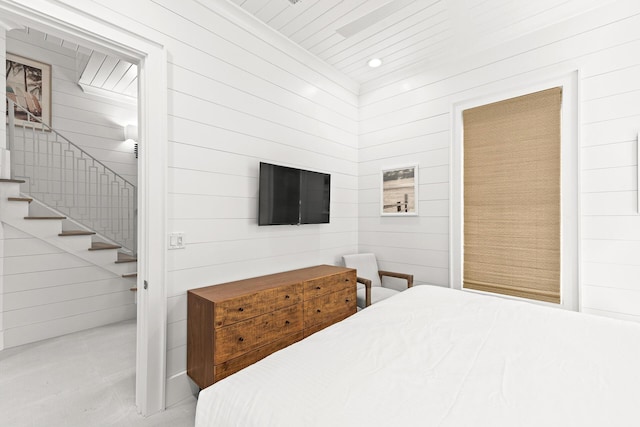 bedroom with recessed lighting